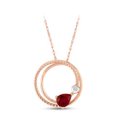 0.46 Carat Ruby Diamond Pendant - 4
