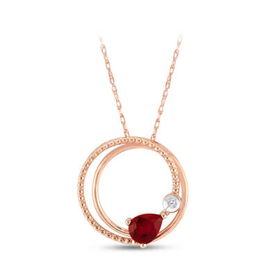 0.46 Carat Ruby Diamond Pendant - 4
