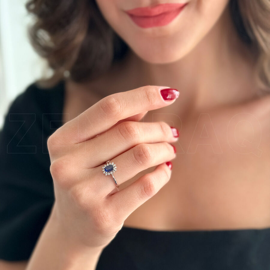 0.46 ct.Sapphire Diamond Ring - 1