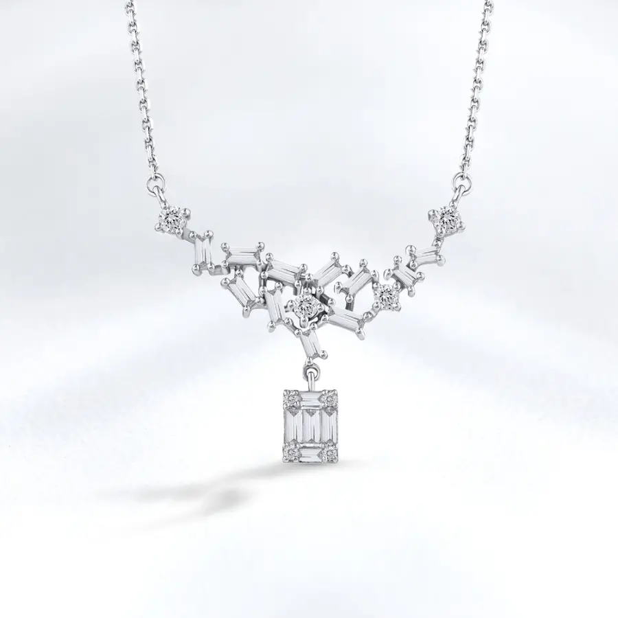 0.50 Carat Baguette Diamond Pendant - 2
