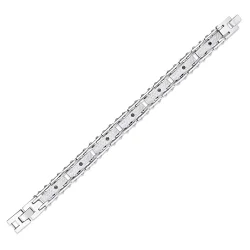 0.50 carat Black Diamond Stainless Steel Man Bracelet - 2