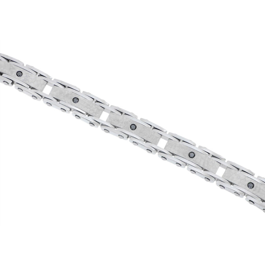 0.51 Carat Black Diamond Stainless Steel Man Bracelet - 1