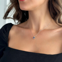 0.52 ct.Sapphire Diamond Pendant - 1