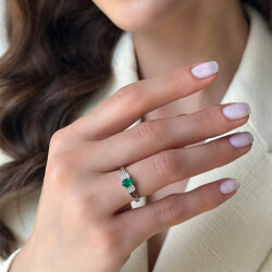 0.54 Carat Emerald Diamond Ring - 1