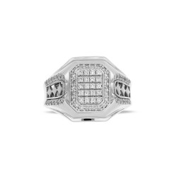 0.54 ct.Diamond Silver Man Ring - 1