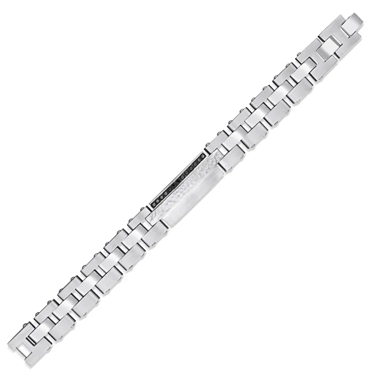 0.55 carat Black Diamond Stainless Steel Man Bracelet - 2