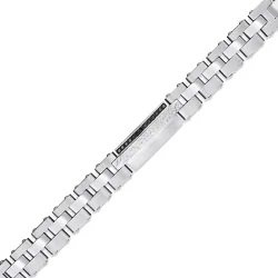 0.55 carat Black Diamond Stainless Steel Man Bracelet - 1