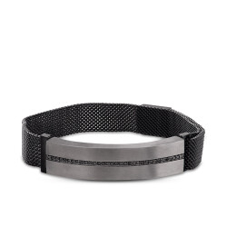 0.56 Carat Black Diamond Stainless Steel Men's Bracelet - 1