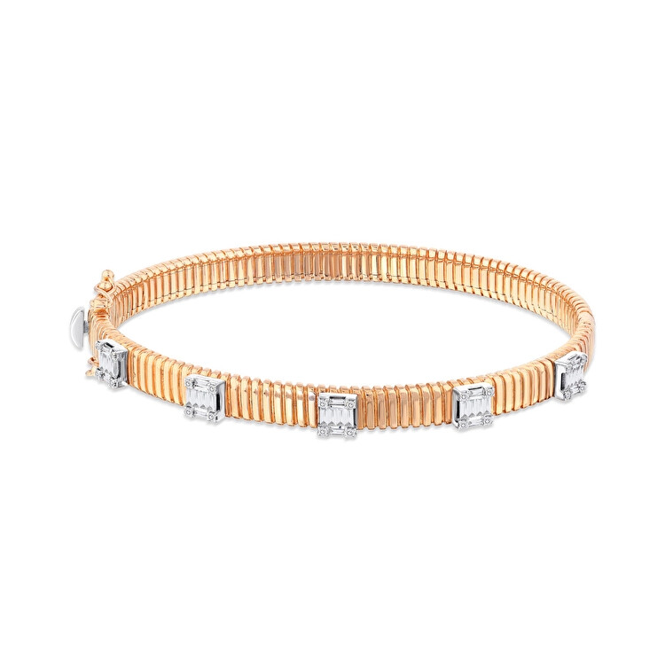 سوار مرصّع بألماس الباجيت 0,56 قراط - Zen Diamond