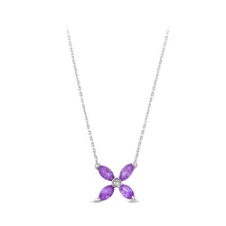 0.58 ct.Amethyst Diamond Pendant - 1