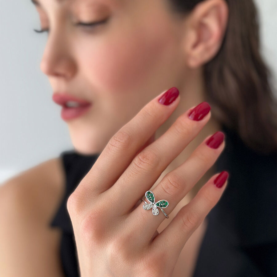 0.59 Carat Emerald Diamond Ring - 1