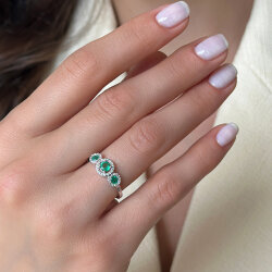0.60 Carat Emerald Diamond Ring - 2
