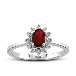 0.62 ct.Ruby Diamond Ring - 1