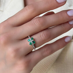 0.63 Carat Emerald Diamond Ring - 2