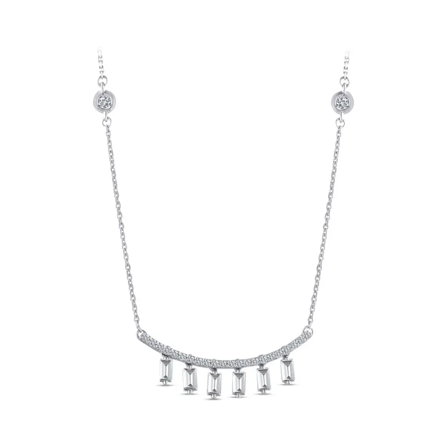 0.64 ct.Baguette Diamond Pendant - 1