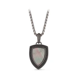 0.67 Carat Black Diamond Silver Men's Pendant - 2