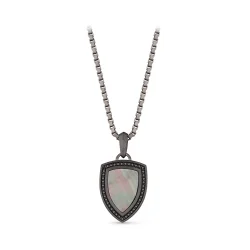 0.67 Carat Black Diamond Silver Men's Pendant - 1