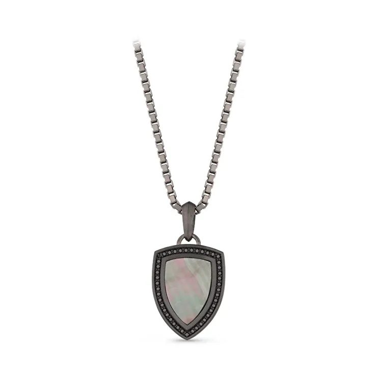 0.67 Carat Black Diamond Silver Men's Pendant - 1