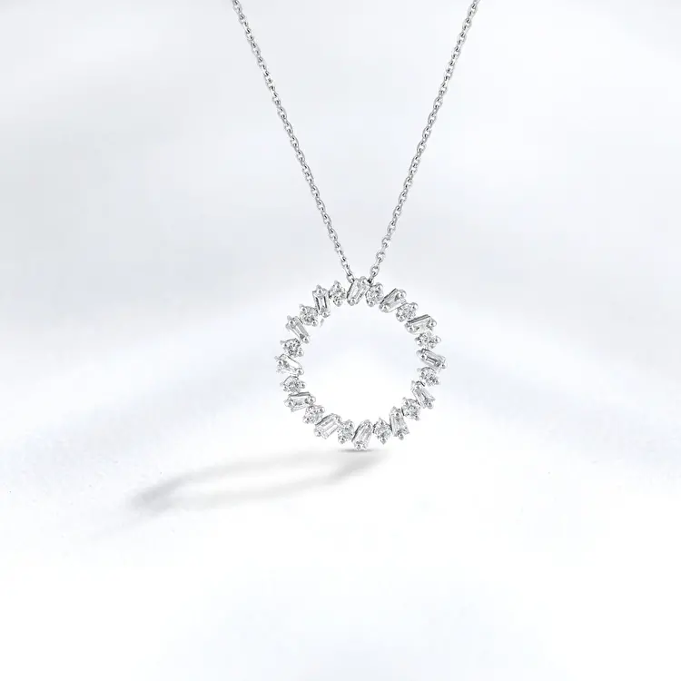 0.70 Carat Baguette Diamond Pendant - 1