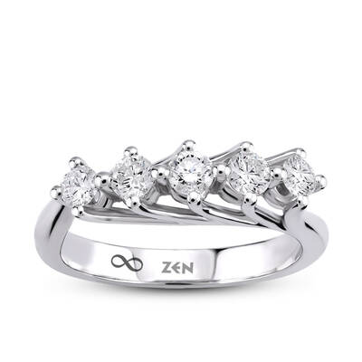 0.71 ct.Fivestone Diamond Ring - 1