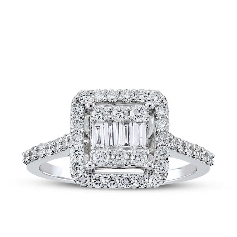 خاتم مرصع بألماس الباجيت 0.72 قيراط - 1