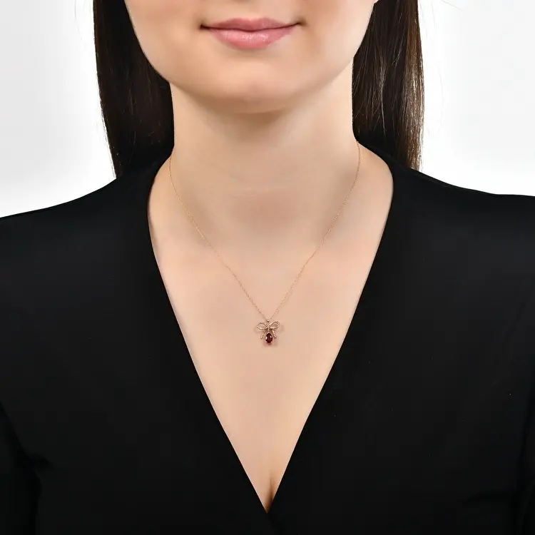 0.73 ct.Ruby Diamond Pendant - 2