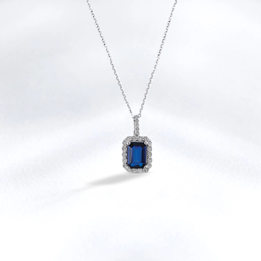 0.75 ct.Sapphire Diamond Pendant - Zen Diamond