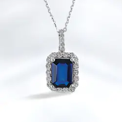 0.75 ct.Sapphire Diamond Pendant - 3