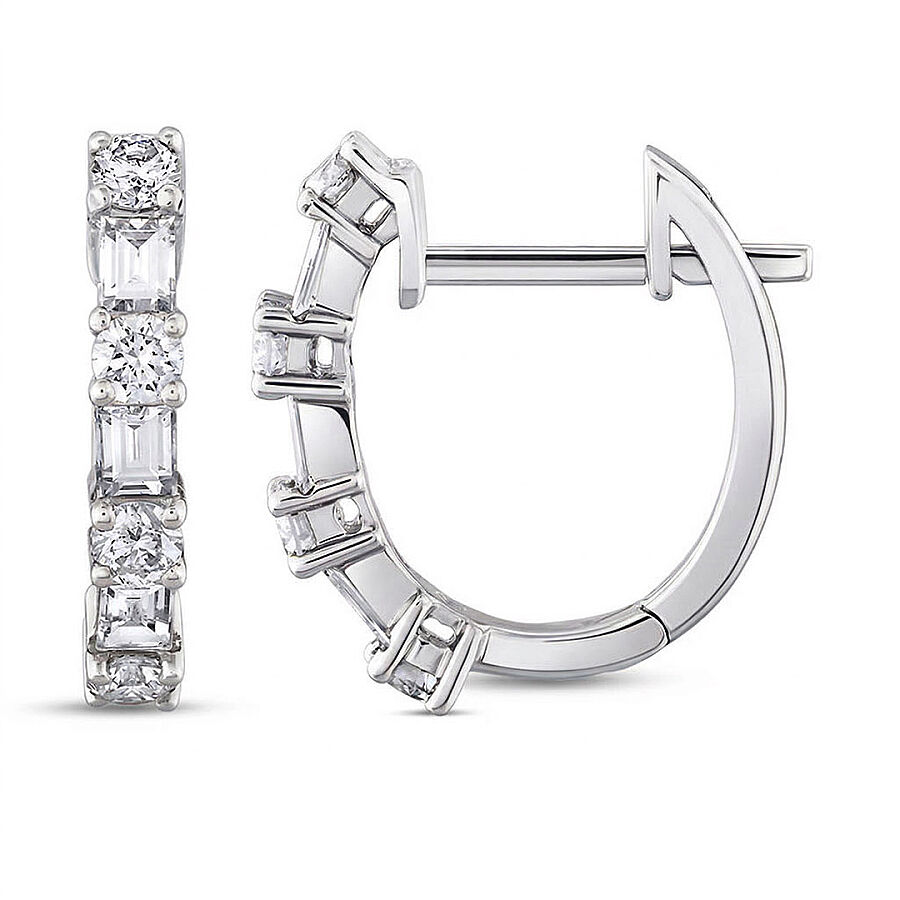 0.76 Carat Baguette Diamond Earrings - 1