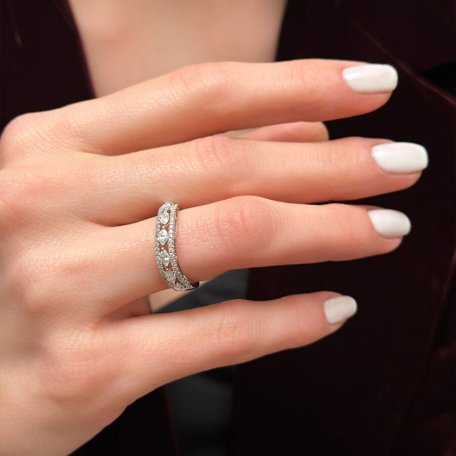 0.76 Carat Marquise Diamond Ring - 2