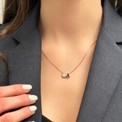 0.78 Carat Ruby Diamond Pendant - 3