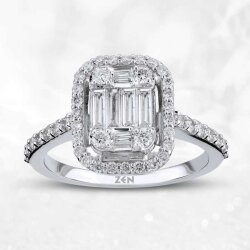 0.79 ct.Baguette Diamond Ring - Zen Diamond