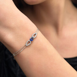 0.84 ct.Sapphire Diamond Bracelet - 2