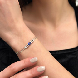 0.84 ct.Sapphire Diamond Bracelet - 1