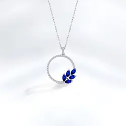 0.88 ct.Sapphire Diamond Pendant - 1