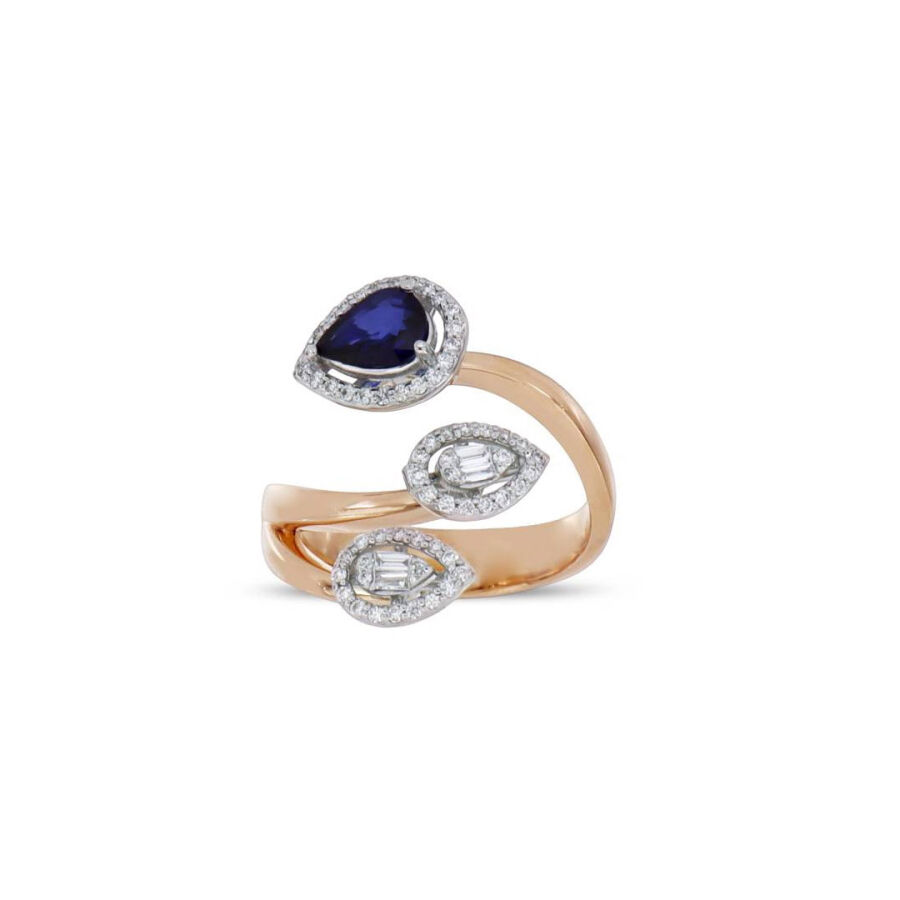 0.94 Carat Sapphire Diamond Ring - 3