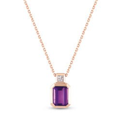 1.27 ct.Amethyst Diamond Pendant - 1