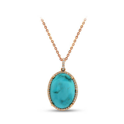 4.01 ct.Turquoise Diamond Pendant - 2