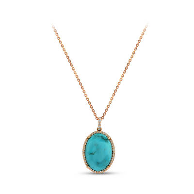 4.01 ct.Turquoise Diamond Pendant - 1