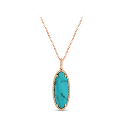 4.62 ct.Turquoise Diamond Pendant - 2