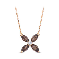 0.59 ct.Smoky Quartz Diamond Pendant - 3