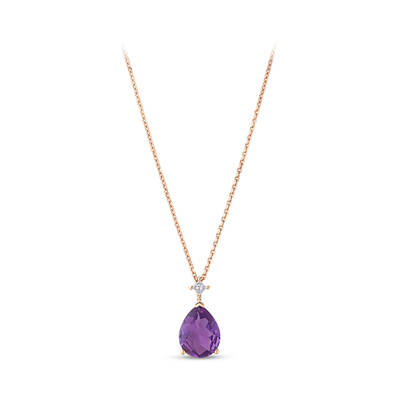 1.66 ct.Amethyst Diamond Pendant - 1