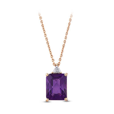 2.66 ct.Amethyst Diamond Pendant - 2