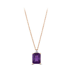 2.66 ct.Amethyst Diamond Pendant - 1