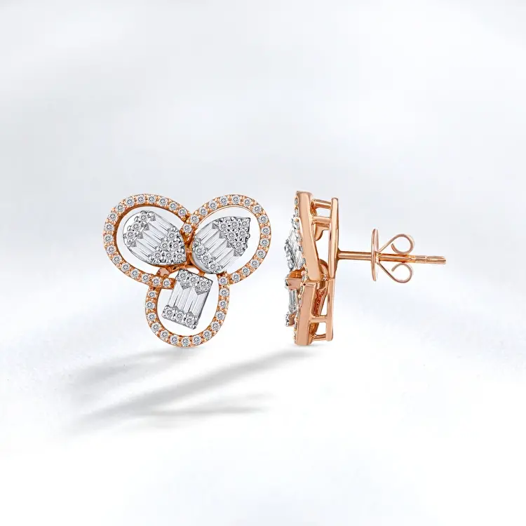 1.02 ct.Baguette Diamond Earrings - 1