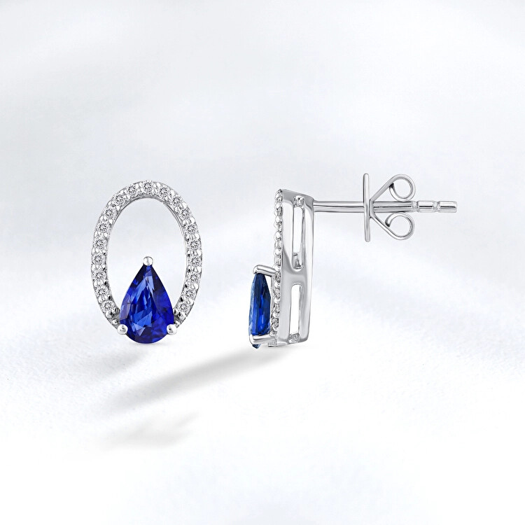 1.02 ct.Sapphire Diamond Earrings - Zen Diamond