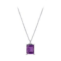 2.66 ct.Amethyst Diamond Pendant - 1