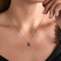 0.85 ct.Amethyst Diamond Pendant - 3