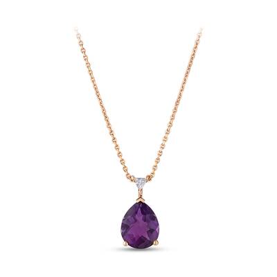 0.93 ct.Amethyst Diamond Pendant - 2