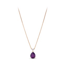 0.93 ct.Amethyst Diamond Pendant - 1